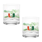 14oz Miami Hurricanes Laura Wilcox University Collection 2-Pack Glass Set