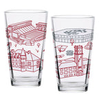 Set of 2 Washington State Cougars Campus Line Art 16oz Pints