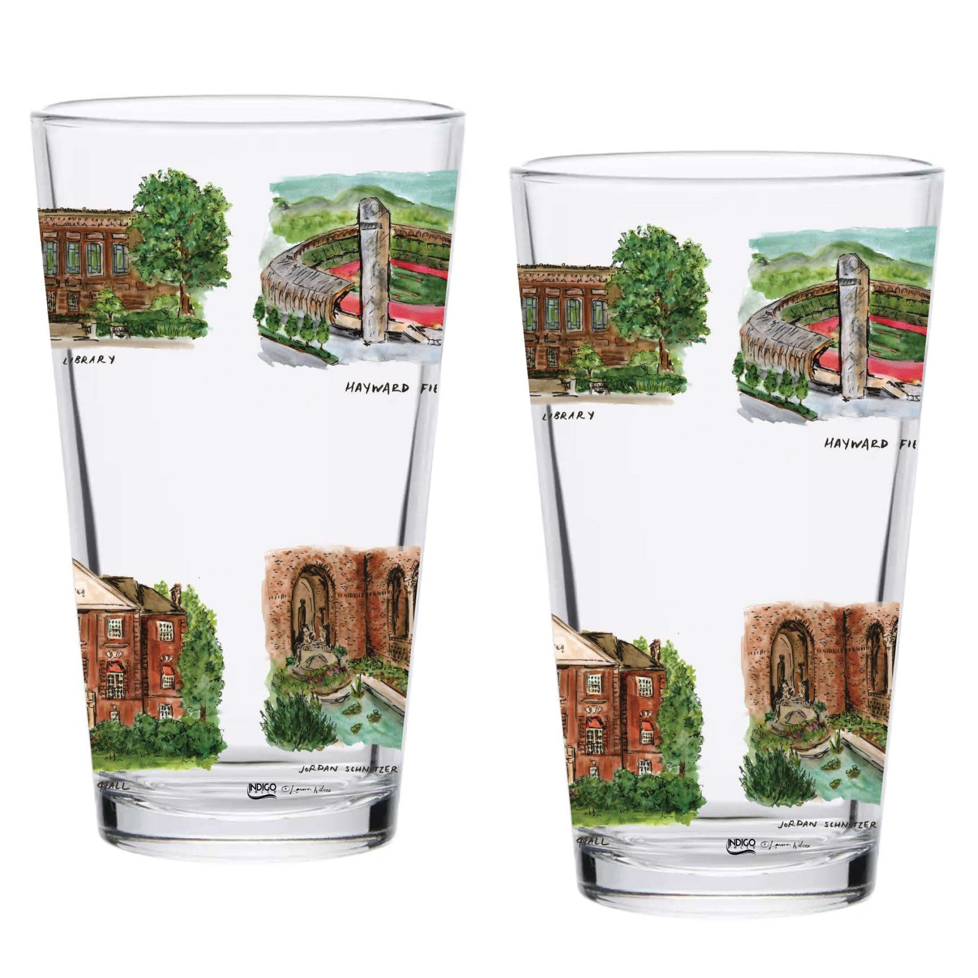 16oz Oregon Ducks 2-Pack Pint Set by Laura Wilcox