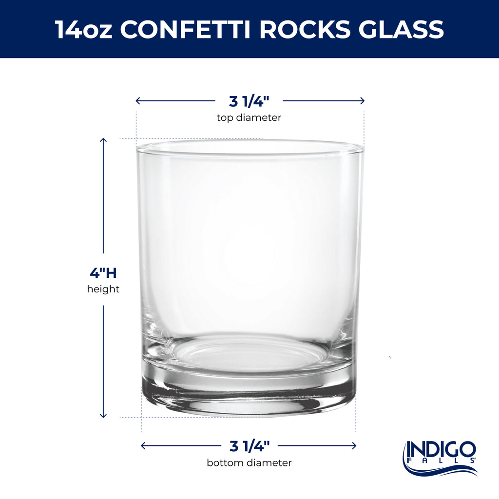 Set of 4 Ohio State Buckeyes 14oz Confetti Rocks Glasses
