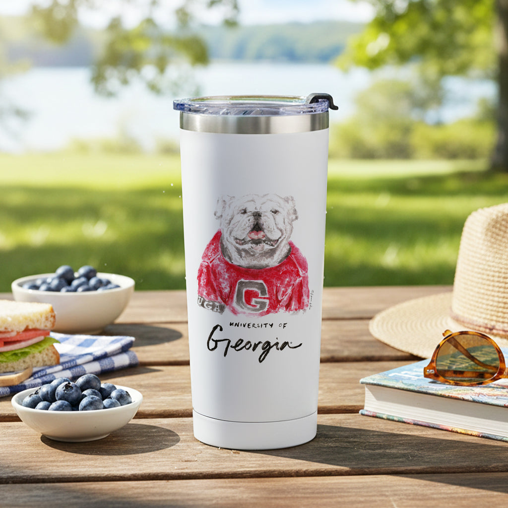 Georgia Bulldogs Mascot by Laura Wilcox 24oz Stainless Steel Tumbler