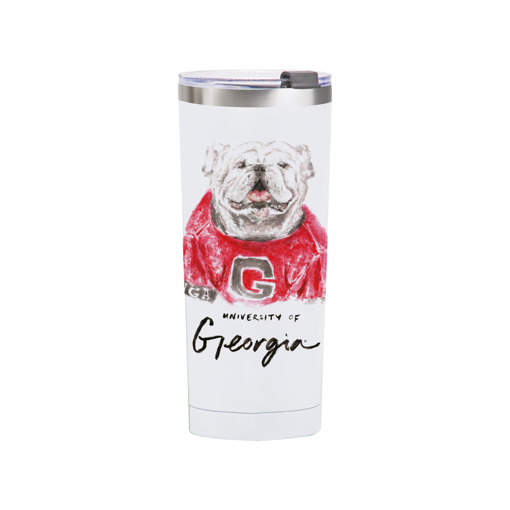 Georgia Bulldogs Mascot by Laura Wilcox 24oz Stainless Steel Tumbler