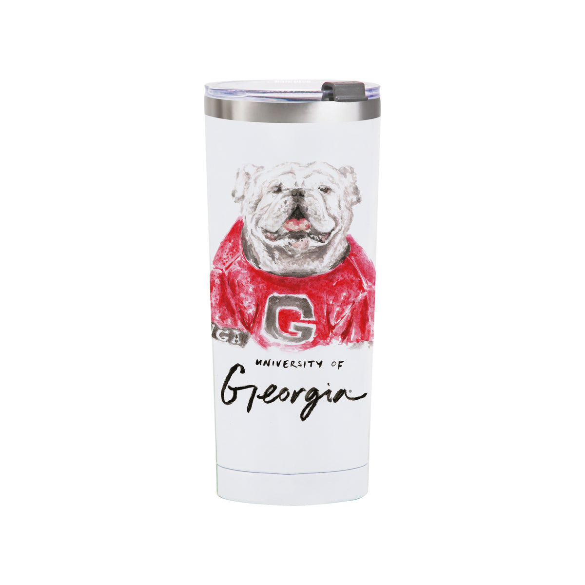 Georgia Bulldogs Mascot by Laura Wilcox 24oz Stainless Steel Tumbler
