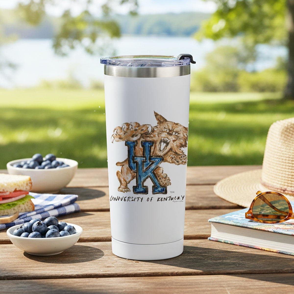 Kentucky Wildcats Mascot by Laura Wilcox 24oz Stainless Steel Tumbler