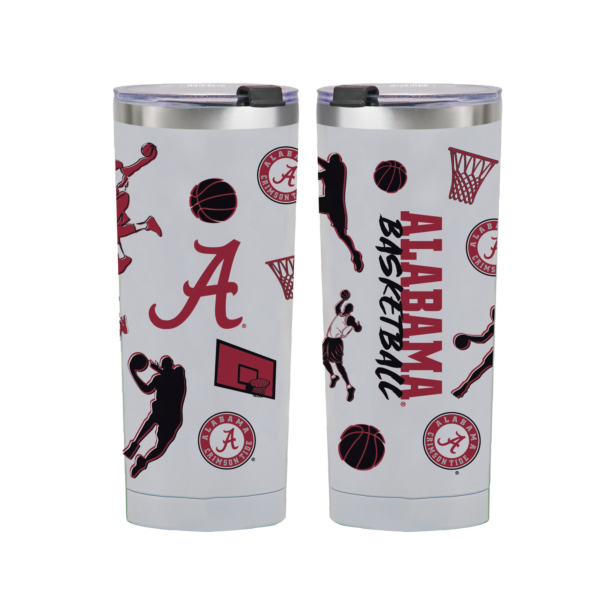 24oz Alabama Crimson Tide Basketball Sketch Tumbler