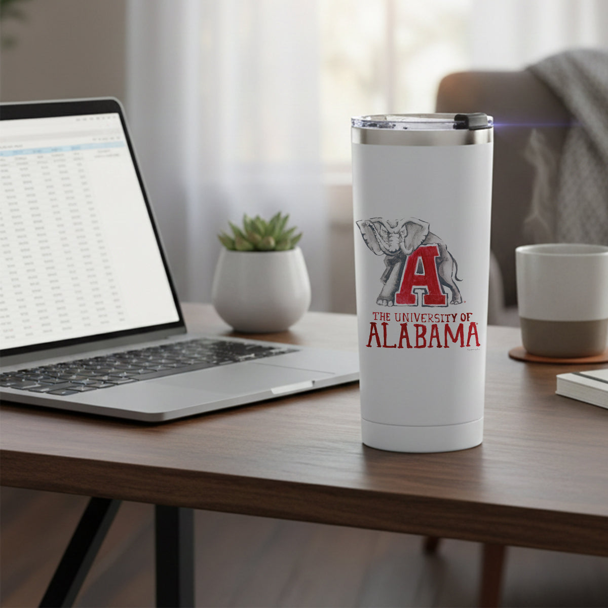 Alabama Crimson Tide Mascot by Laura Wilcox 24oz Stainless Steel Tumbler