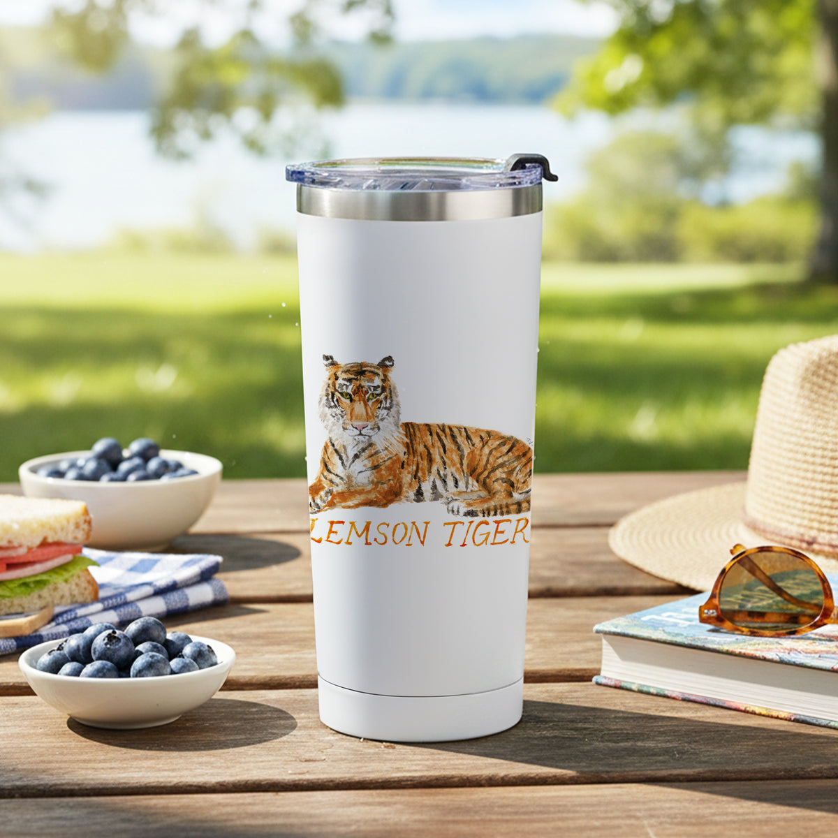 Clemson Tigers Mascot by Laura Wilcox 24oz Stainless Steel Tumbler