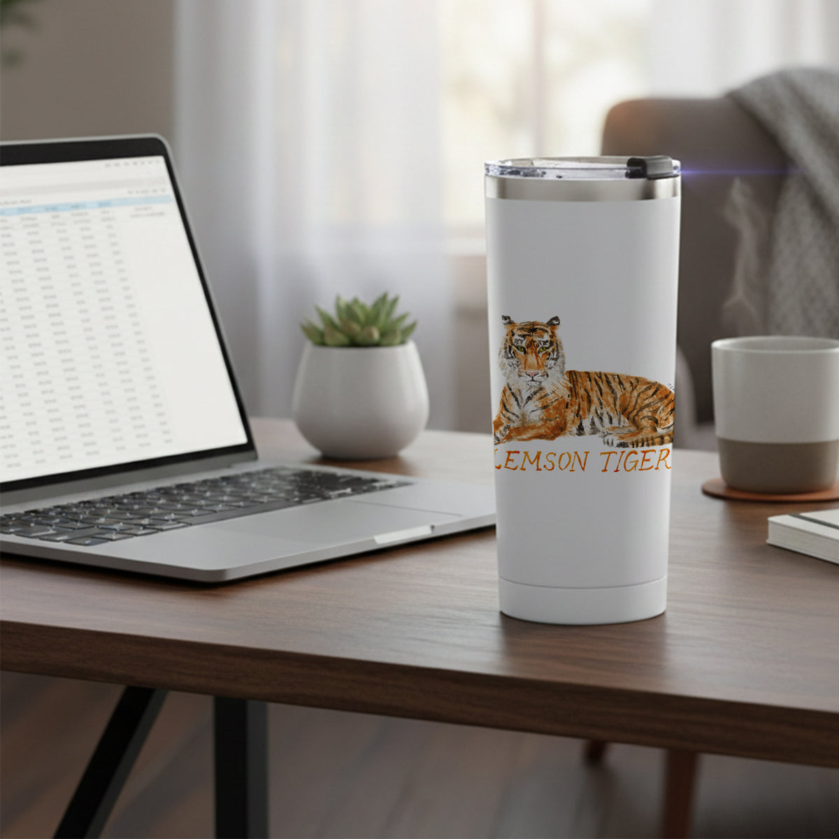 Clemson Tigers Mascot by Laura Wilcox 24oz Stainless Steel Tumbler