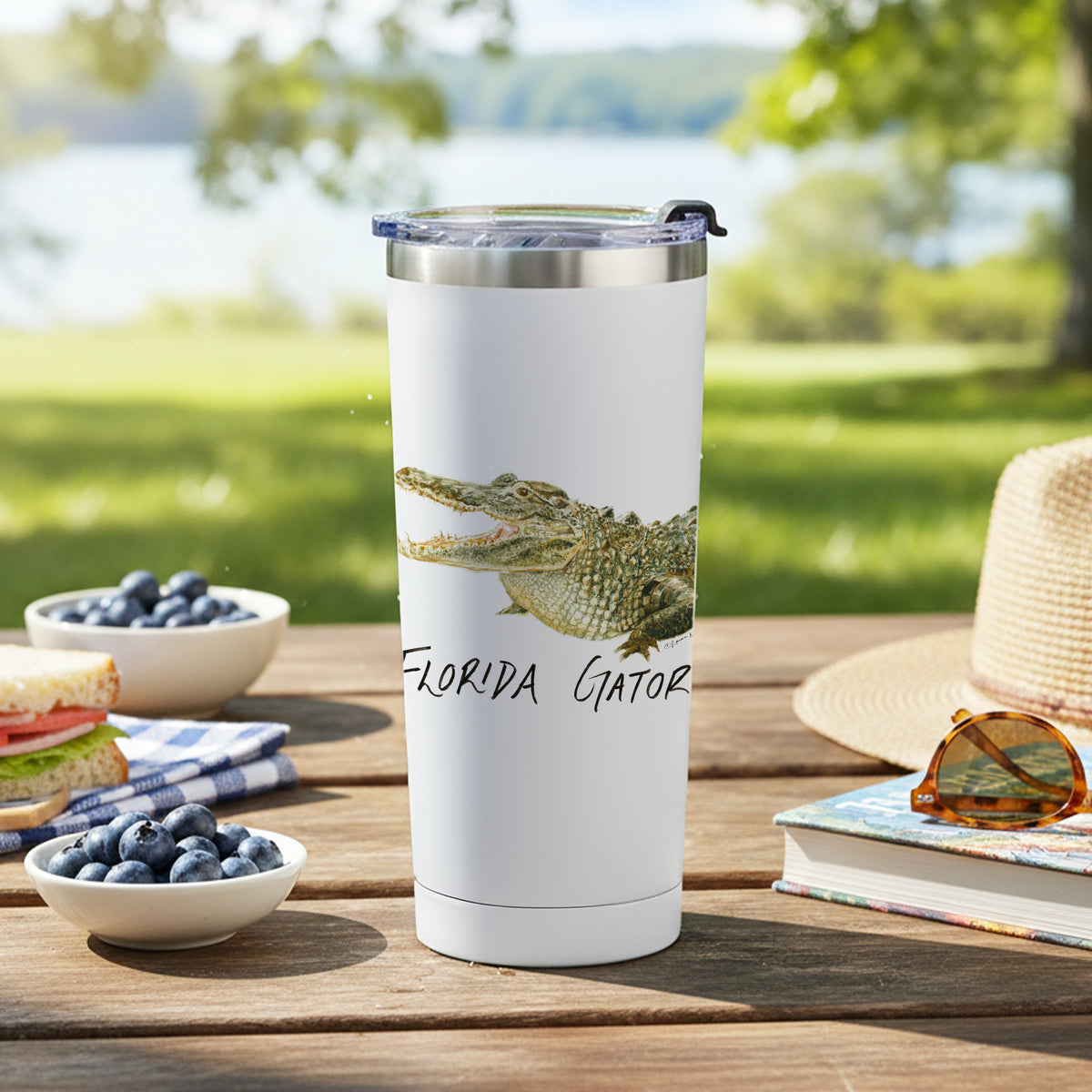 Florida Gators Mascot by Laura Wilcox 24oz Stainless Steel Tumbler