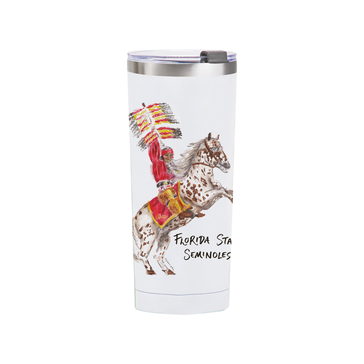 Florida State Seminoles Mascot by Laura Wilcox 24oz Stainless Steel Tumbler
