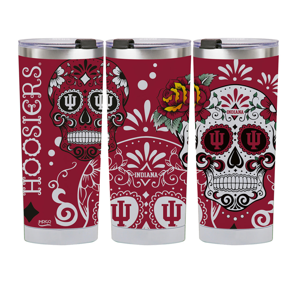 Indiana Hoosiers 24oz Dia de los Muertos Tumbler