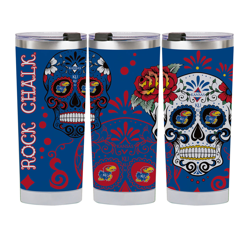 Kansas Jayhawks 24oz Dia de los Muertos Tumbler