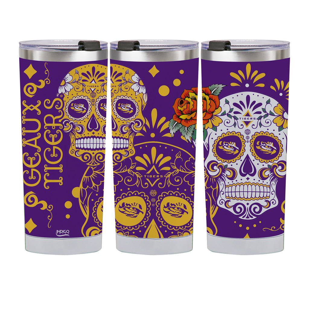 LSU Tigers 24oz Dia de los Muertos Tumbler
