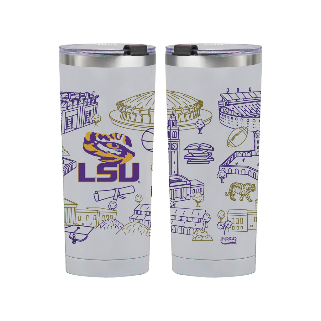 LSU Tigers 24oz Campus Line Art Tumbler