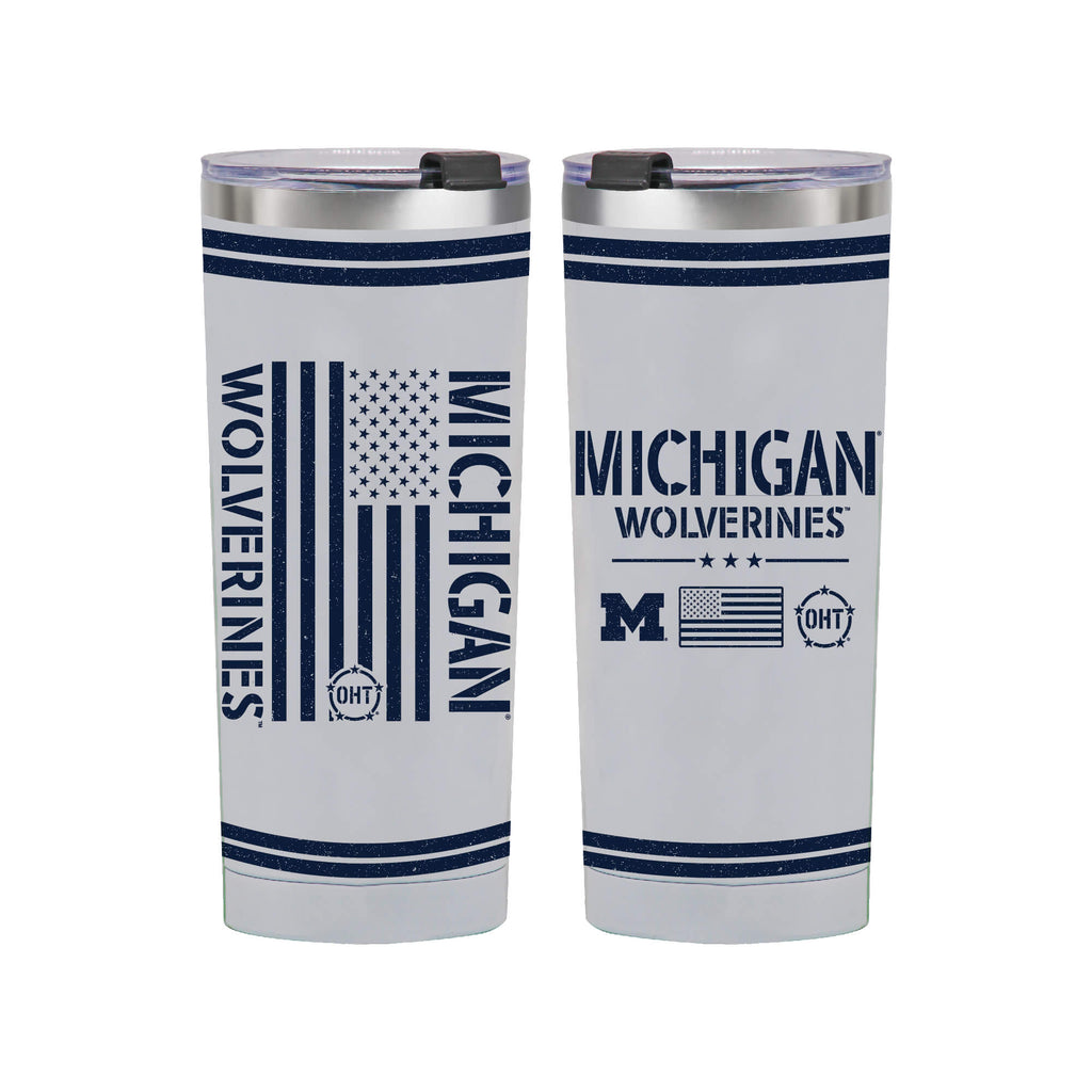 Michigan Wolverines 24oz OHT flag tumbler 
