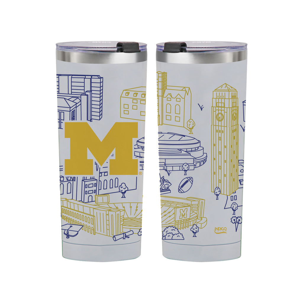 Michigan Wolverines 24oz Campus Line Art Tumbler