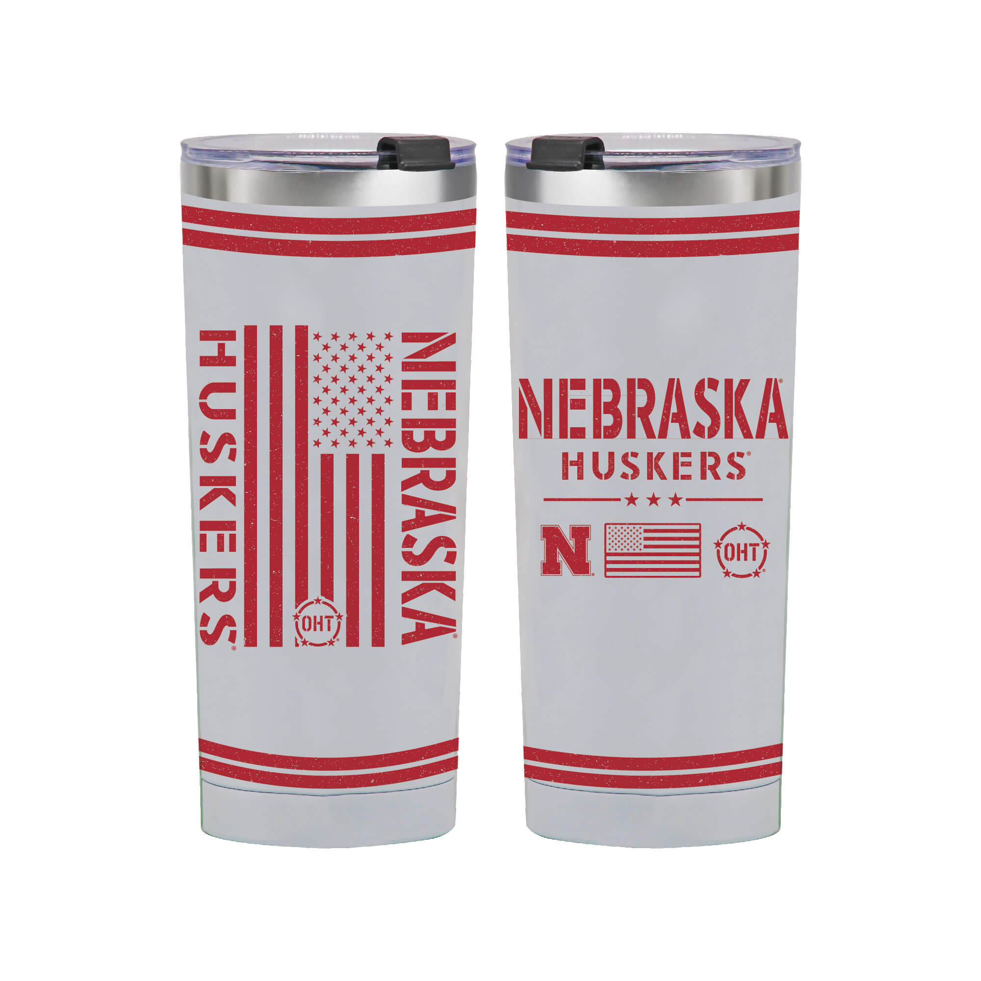 24oz Nebraska Cornhuskers OHT TC Flag Tumbler