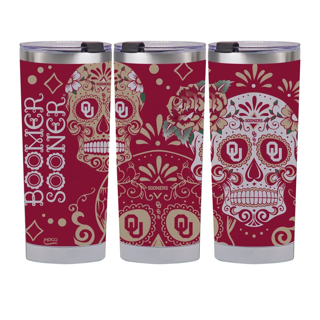 Oklahoma Sooners 24oz Dia de los Muertos Tumbler