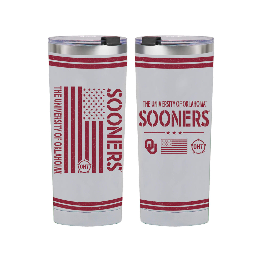 24oz Oklahoma Sooners OHT TC Flag Tumbler