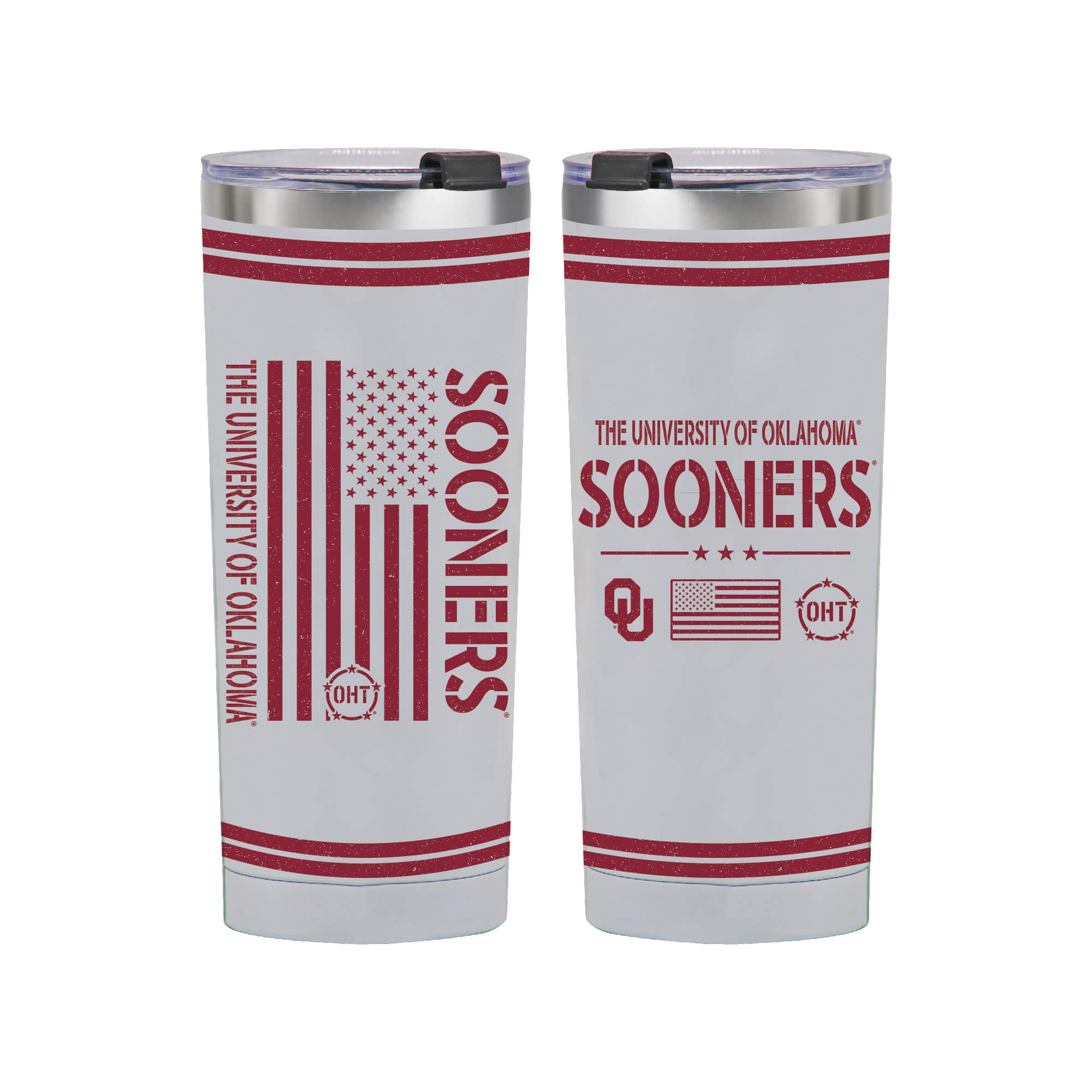 24oz Oklahoma Sooners OHT TC Flag Tumbler