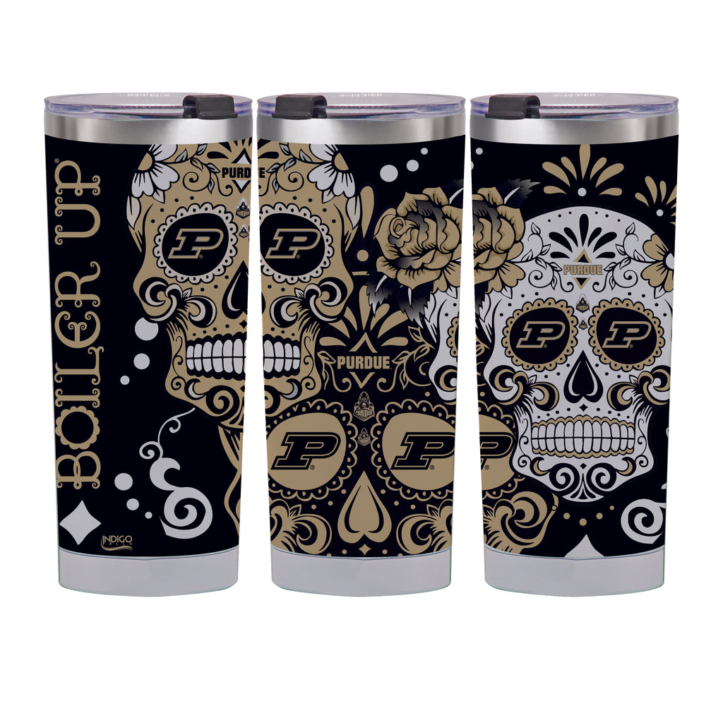 Purdue Boilmakers 24oz Dia de los Muertos Tumbler