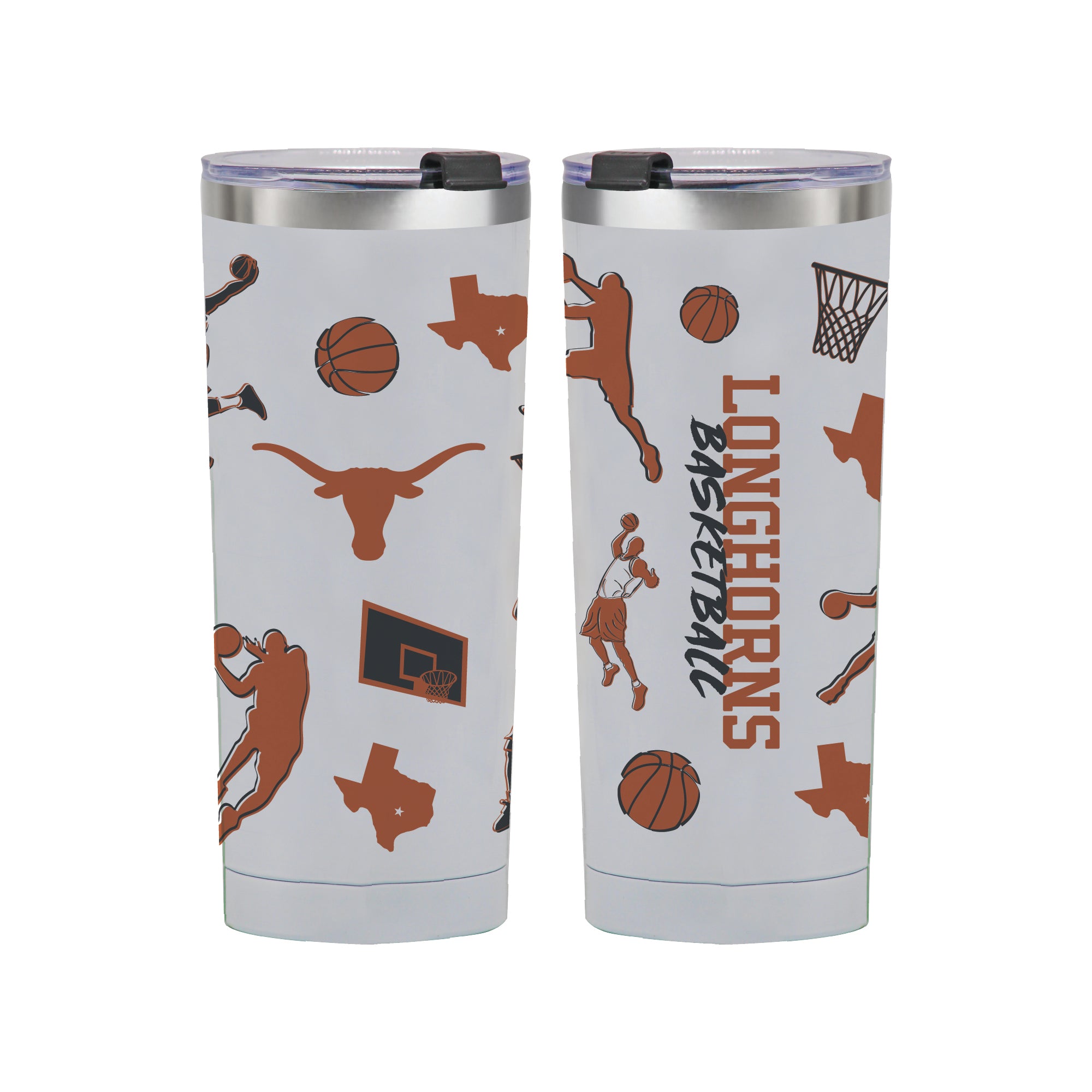 24oz Texas Longhorns Basketball Sketch Tumbler