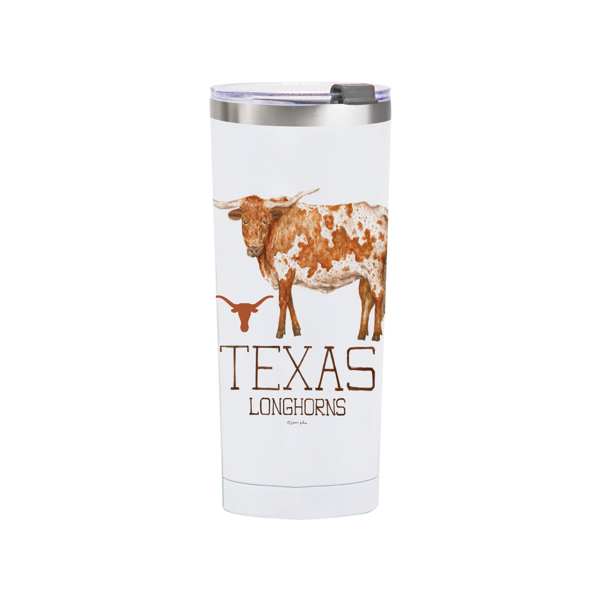 Texas Longhorns Mascot by Laura Wilcox 24oz Stainless Steel Tumbler