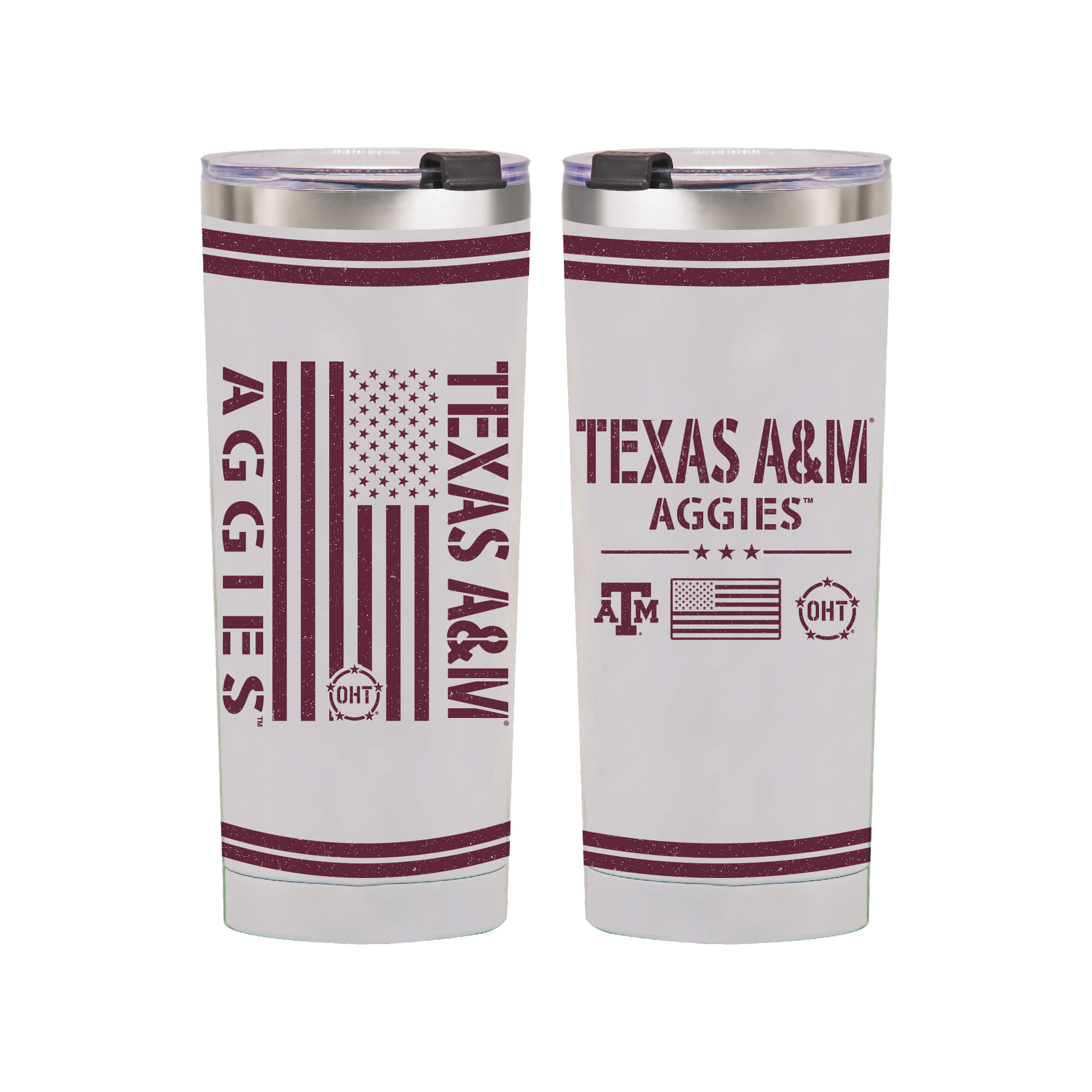 24oz Texas A&M OHT TC Flag Tumbler
