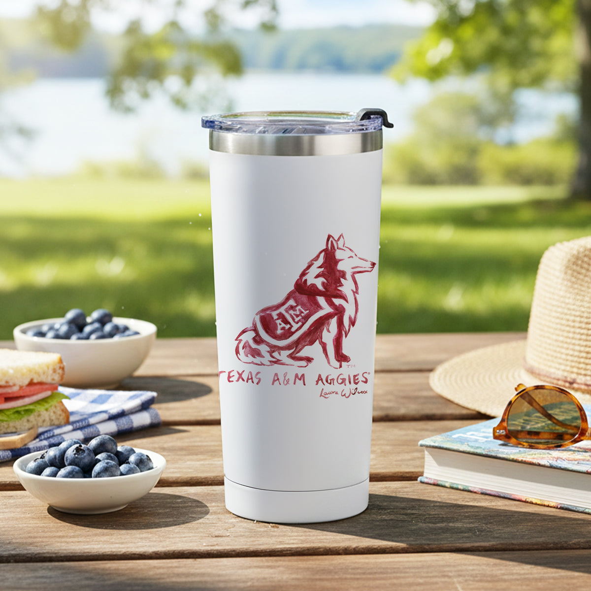 Texas A&M Aggies Mascot by Laura Wilcox 24oz Stainless Steel Tumbler