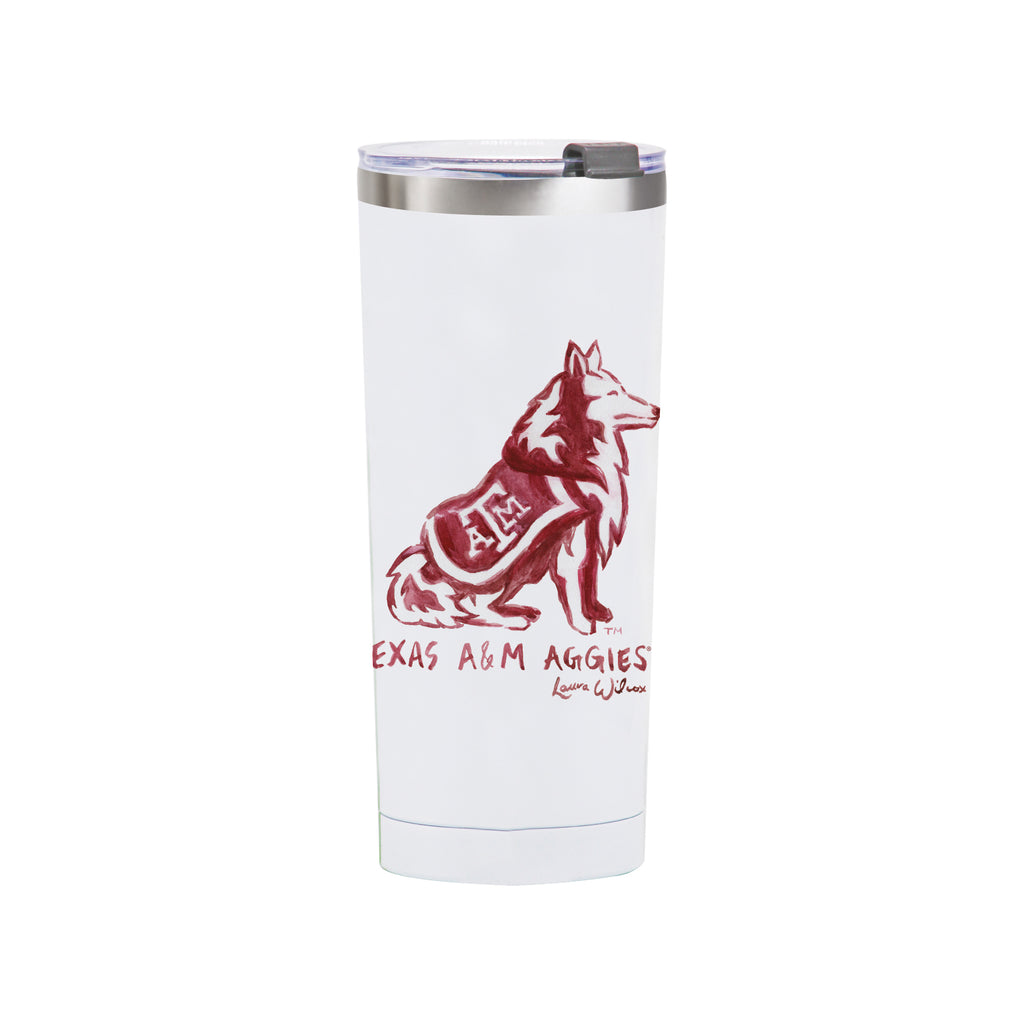 Texas A&M Aggies Mascot by Laura Wilcox 24oz Stainless Steel Tumbler