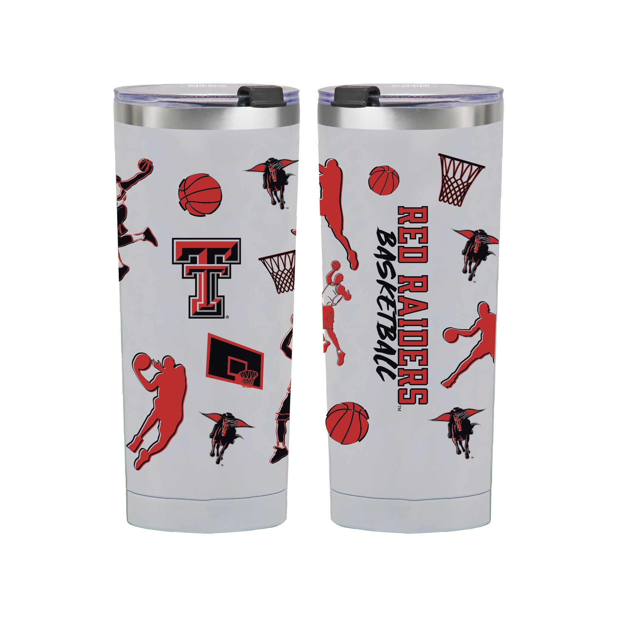 24oz Texas Tech Red Raiders Basketball Sketch Tumbler