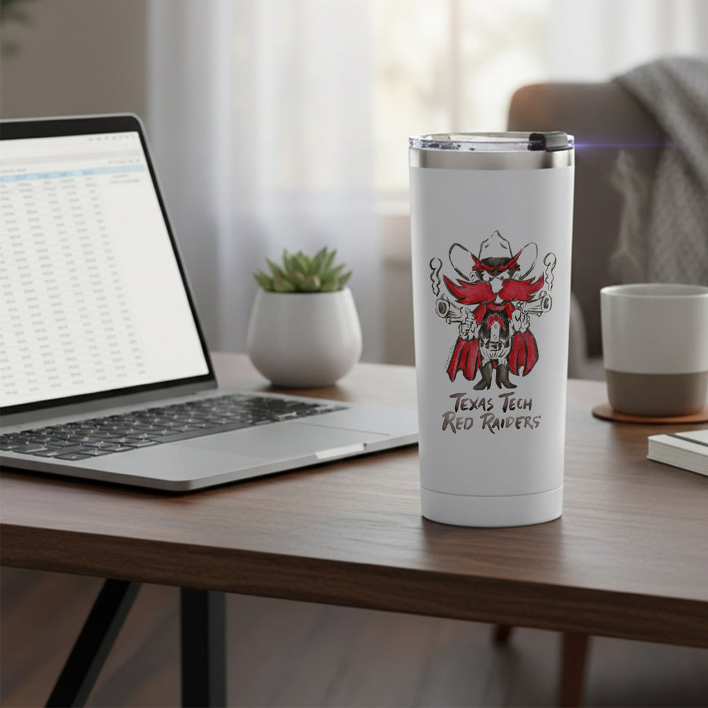 Texas Tech Red Raiders Mascot by Laura Wilcox 24oz Stainless Steel Tumbler