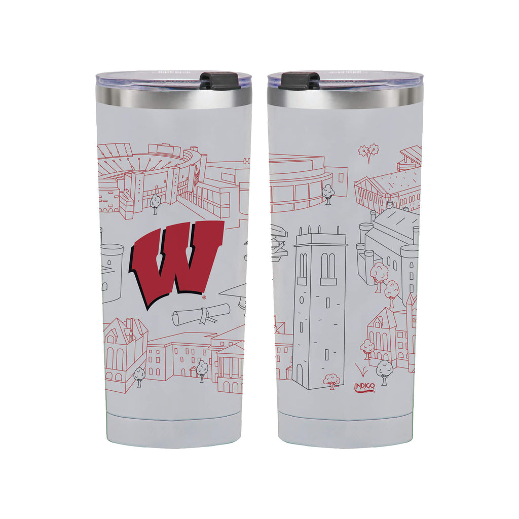 Wisconsin Badgers 24oz Campus Line Art Tumbler