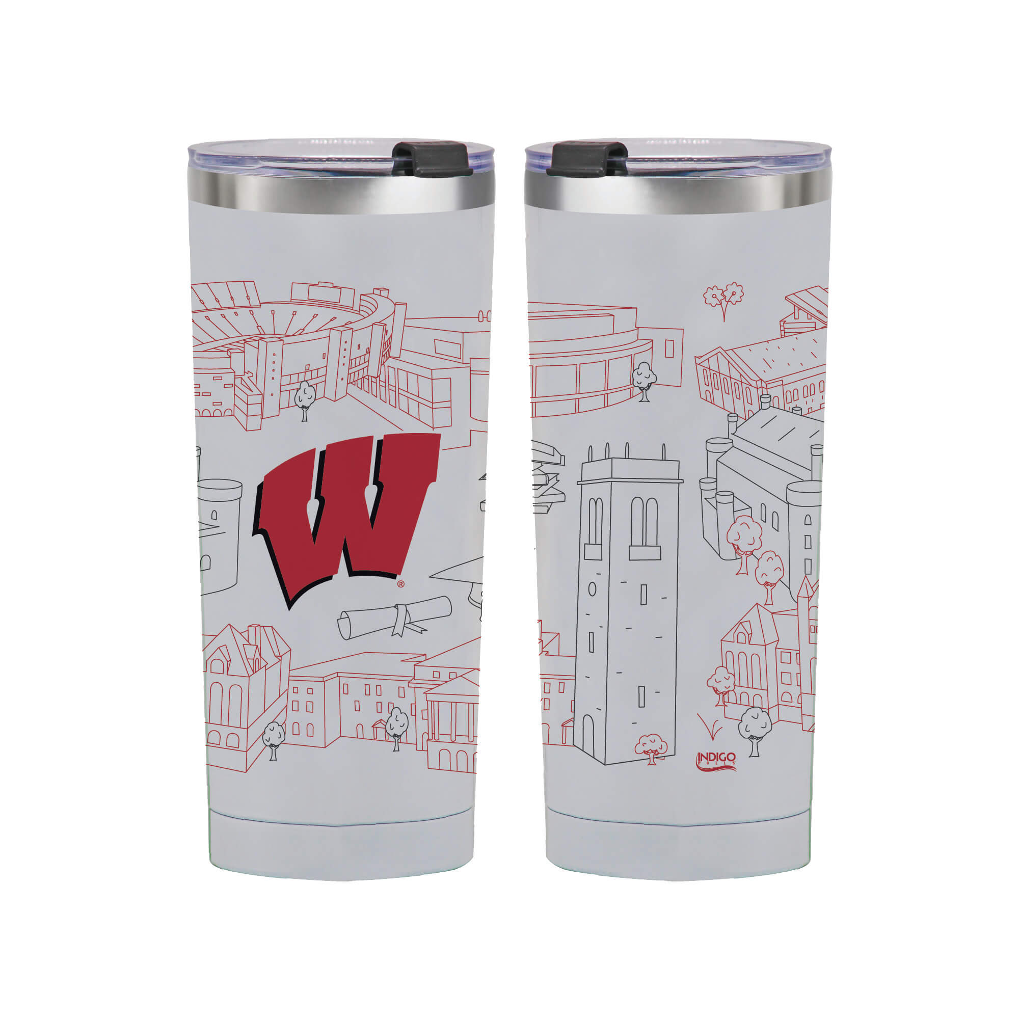 Wisconsin Badgers 24oz Campus Line Art Tumbler