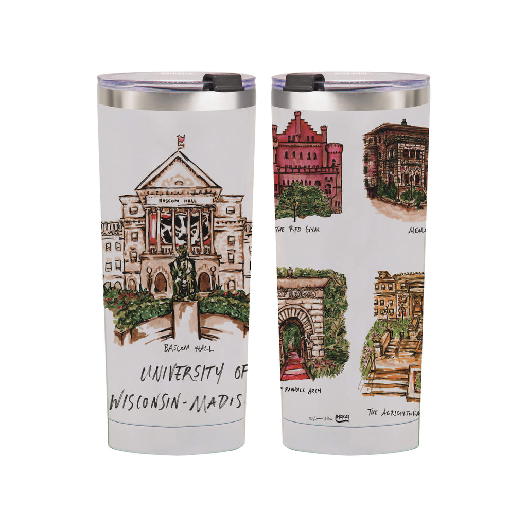 24oz Wisconsin Badgers Laura Wilcox University Collection Stainless Tumbler