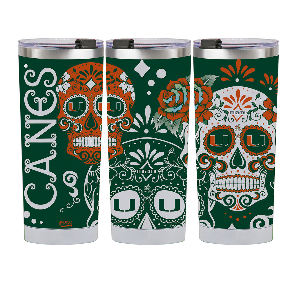 Miami Hurricanes 24oz Dia de los Muertos Tumbler
