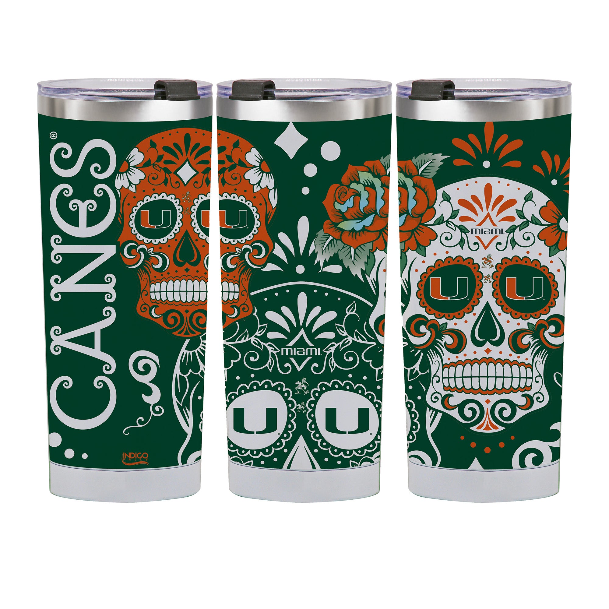 Miami Hurricanes 24oz Dia de los Muertos Tumbler