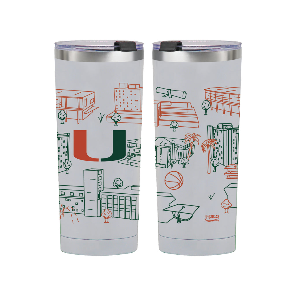 Miami Hurricanes 24oz Campus Line Art Tumbler