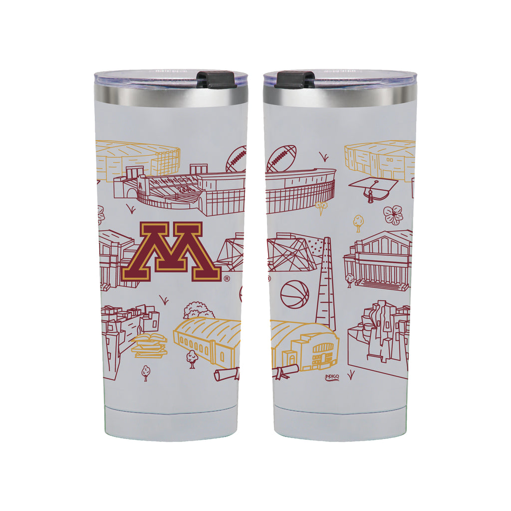 Minnesota Golden Gophers 24oz Campus Line Art Tumbler