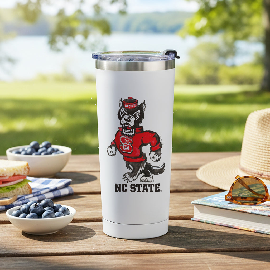 NC State Wolfpack Mascot by Laura Wilcox 24oz Stainless Steel Tumbler