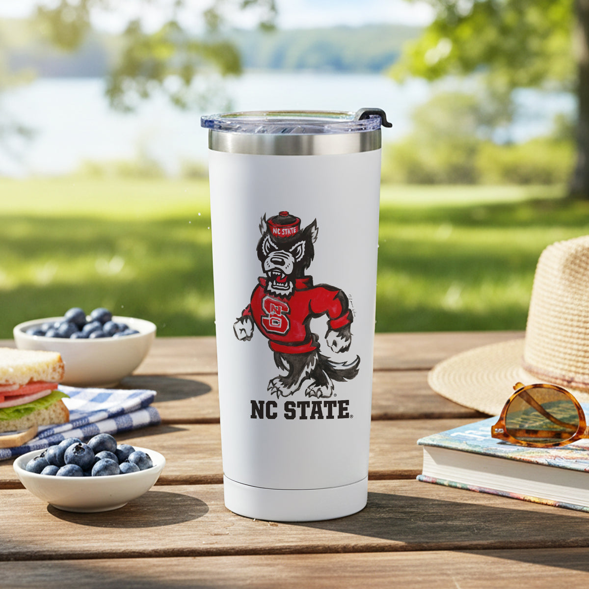 NC State Wolfpack Mascot by Laura Wilcox 24oz Stainless Steel Tumbler