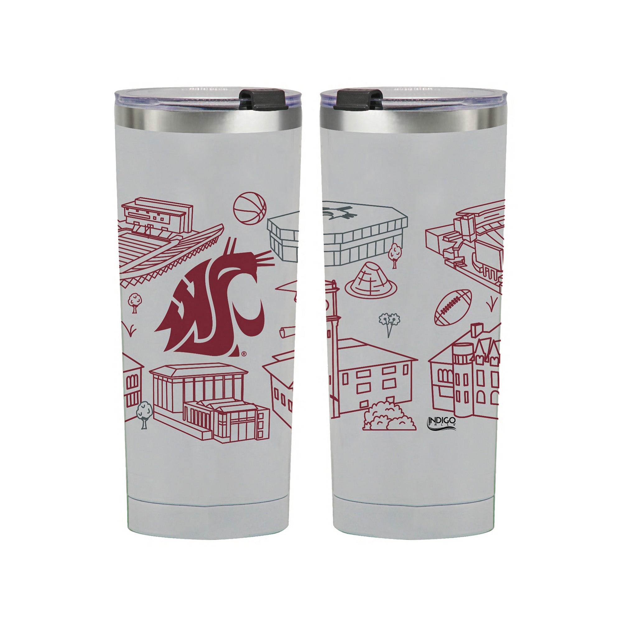 Washington State Cougars 24oz Campus Line Art Tumbler