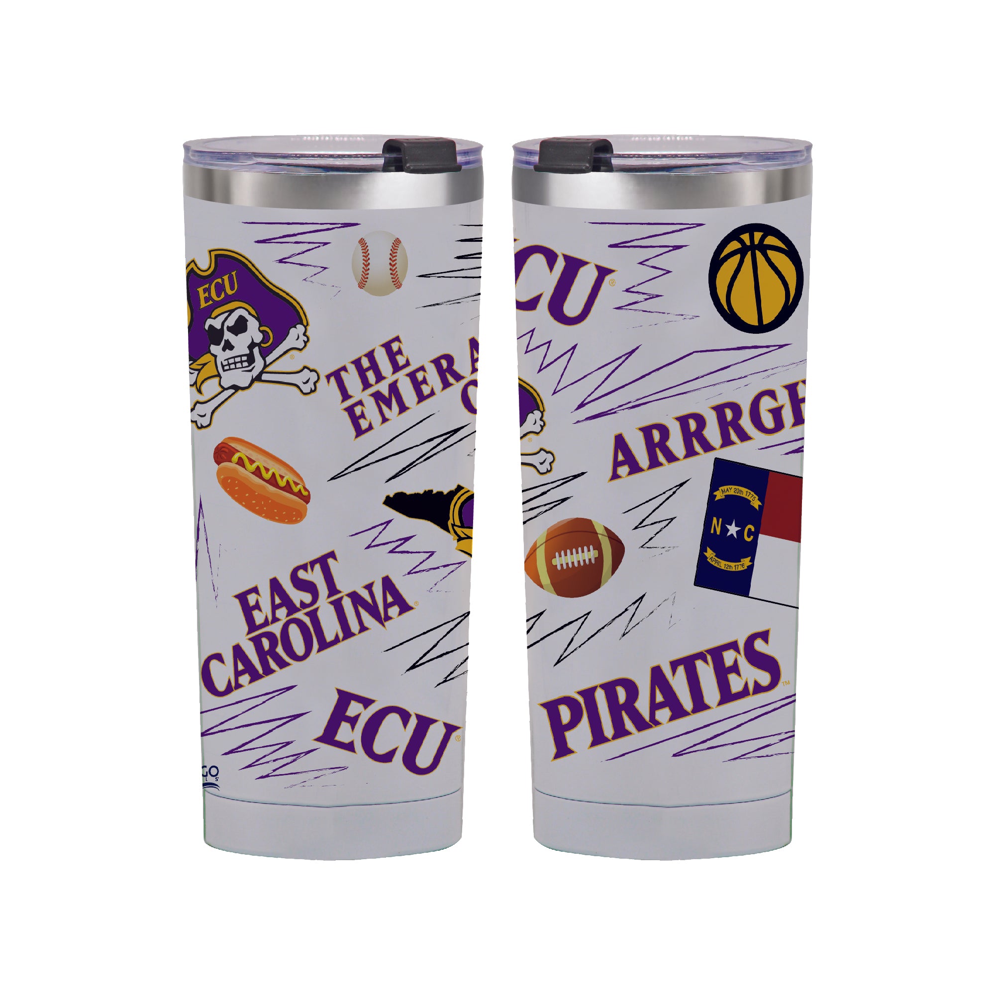 East Carolina Pirates 24oz Local Stainless Steel Tumbler