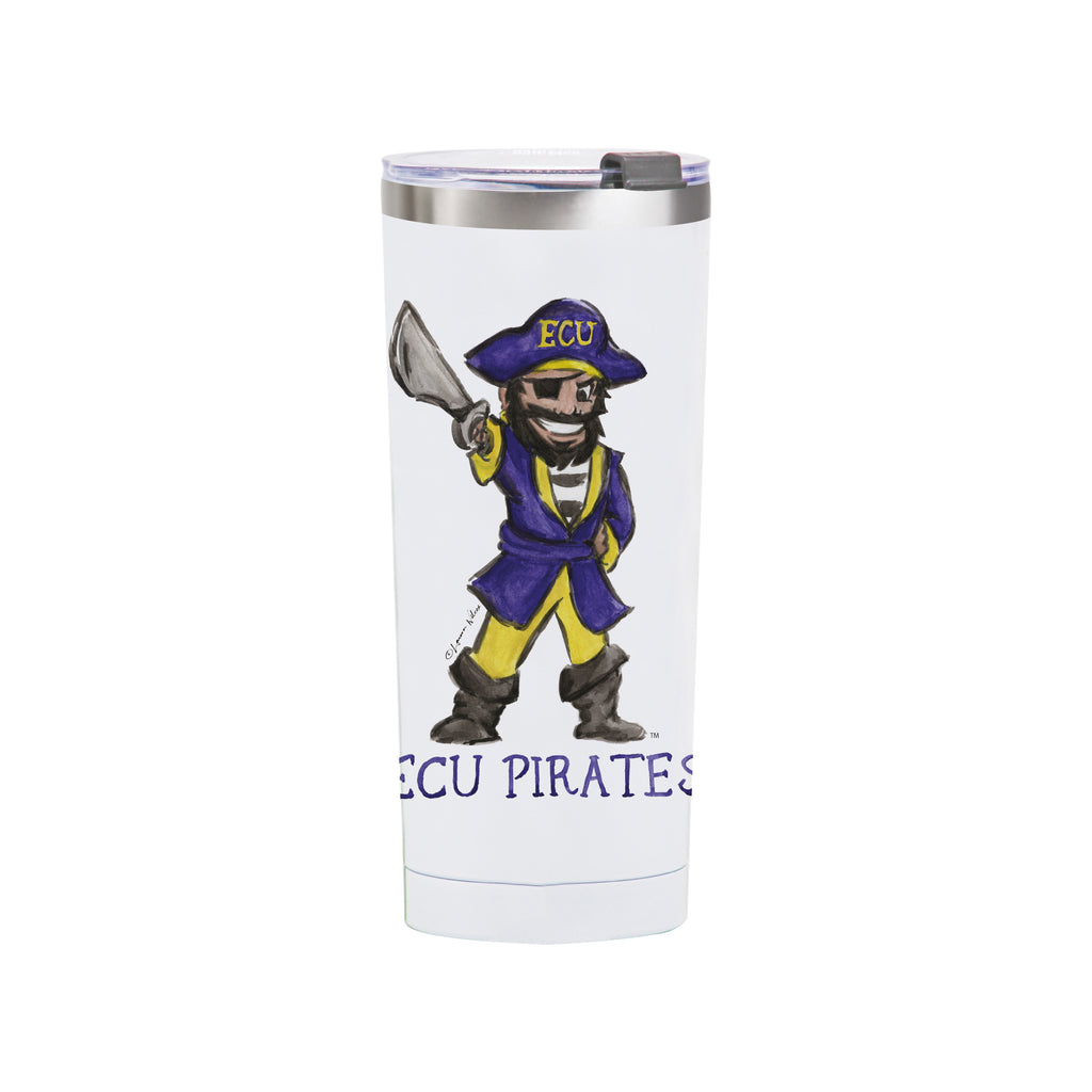 East Carolina Pirates Mascot by Laura Wilcox 24oz Stainless Steel Tumbler