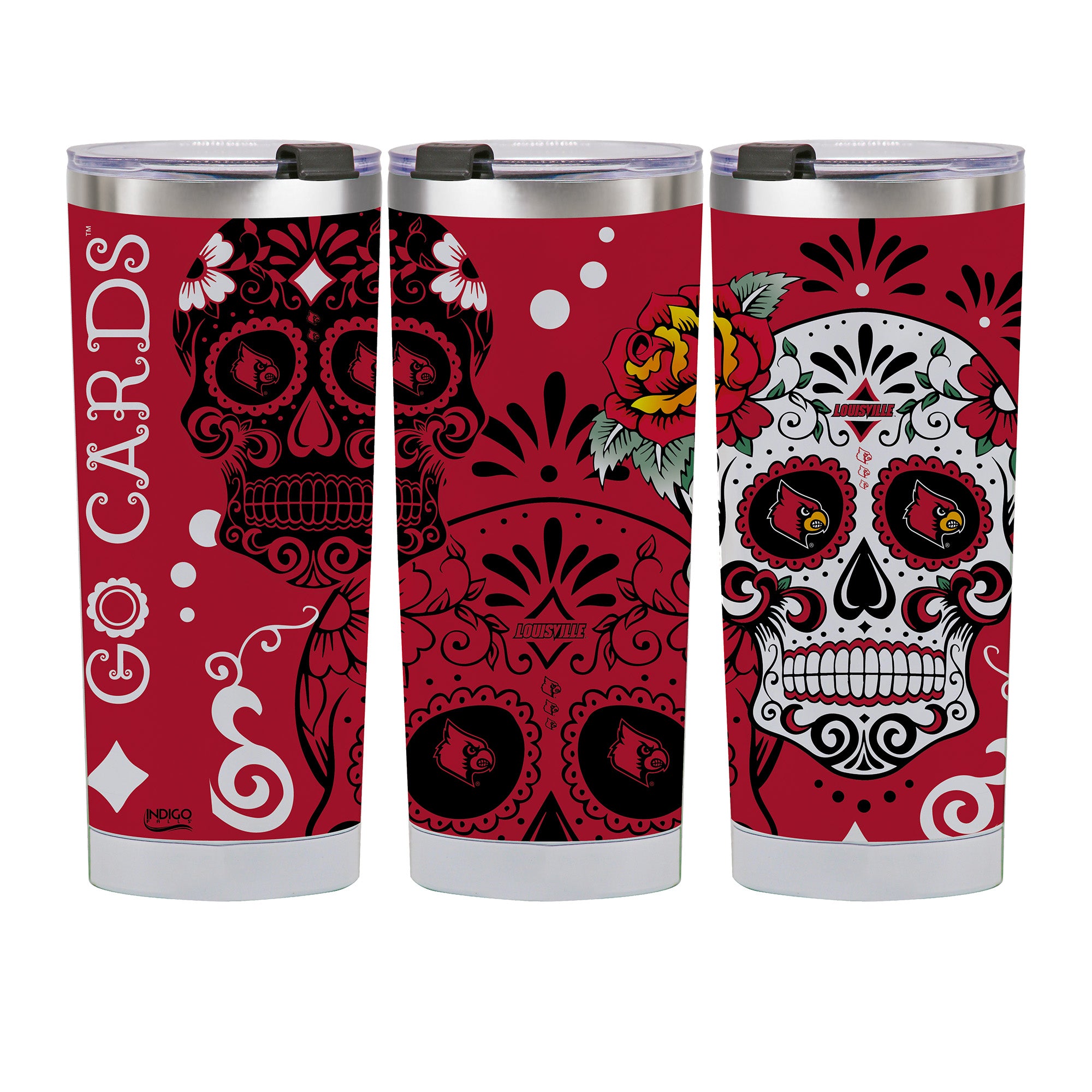 Louisville Cardinals 24oz Dia de los Muertos Tumbler