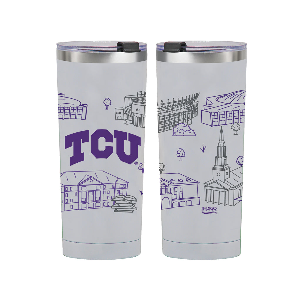 TCU Horned Frogs 24oz Campus Line Art Tumbler