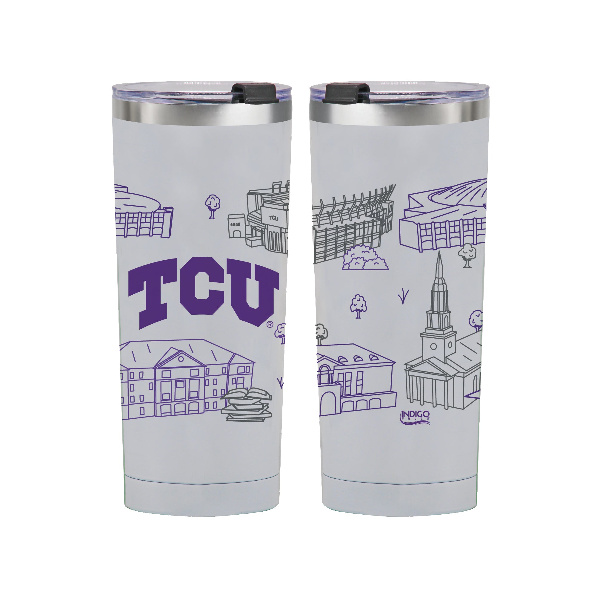 TCU Horned Frogs 24oz Campus Line Art Tumbler