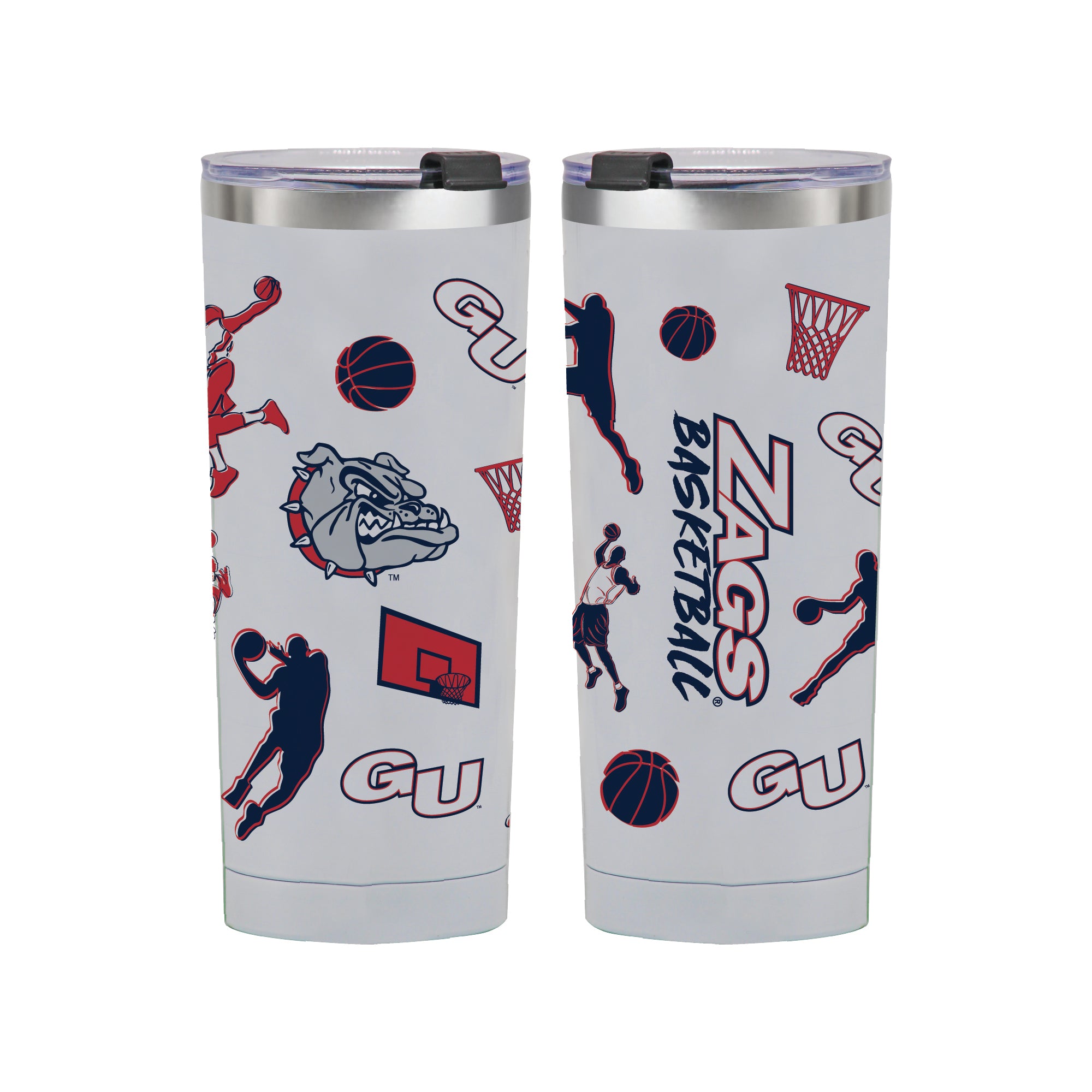 24oz Gonzaga Bulldogs Basketball Sketch Tumbler