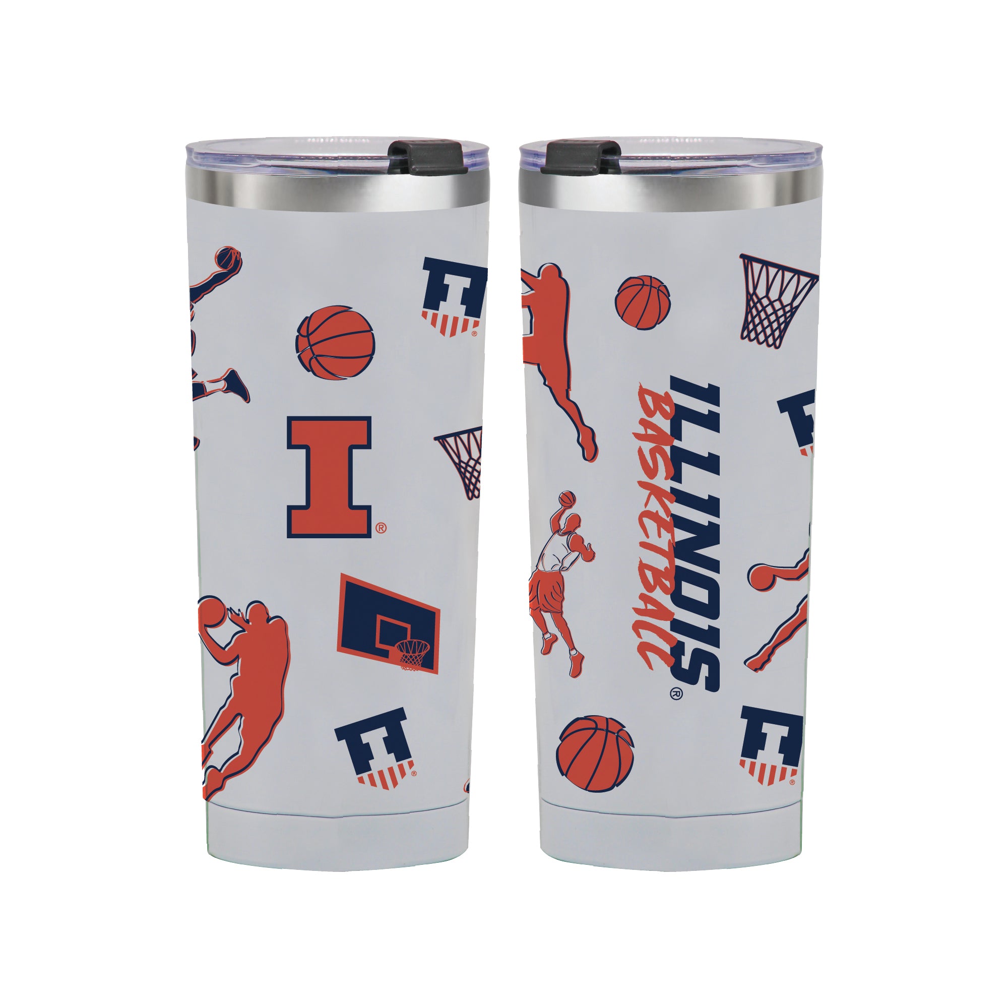 24oz Illinois Fighting Illini Basketball Sketch Tumbler