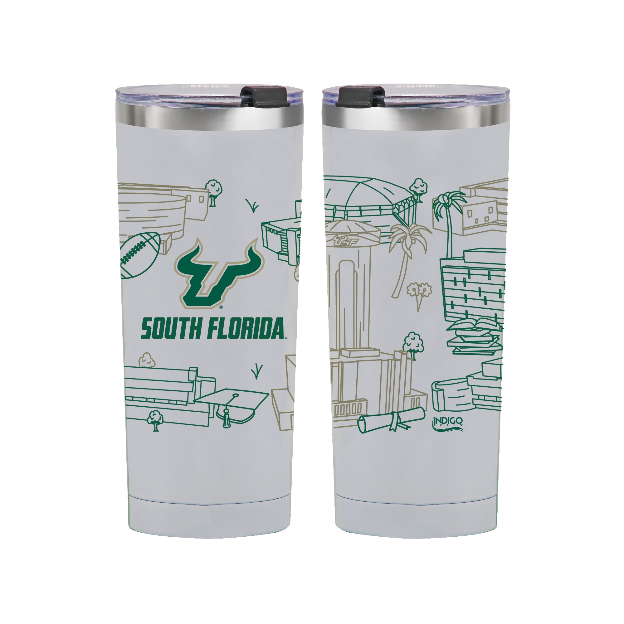 South Florida Bulls 24oz Campus Line Art Tumbler